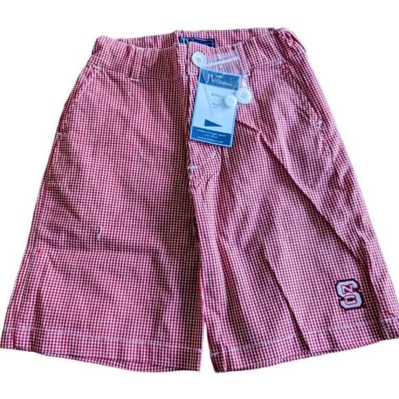 NWT NC State  Shorts / JV Clothiers / Red White Gingham / Size 6 boys - Picture 1 of 3